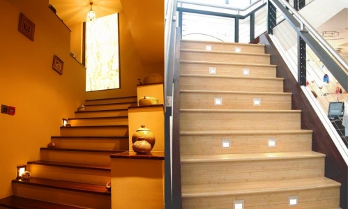 Thiết kế ánh sáng cho cầu thang với đèn led trang trí